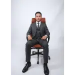 كرسي مكتب جلد صناعي أحمر